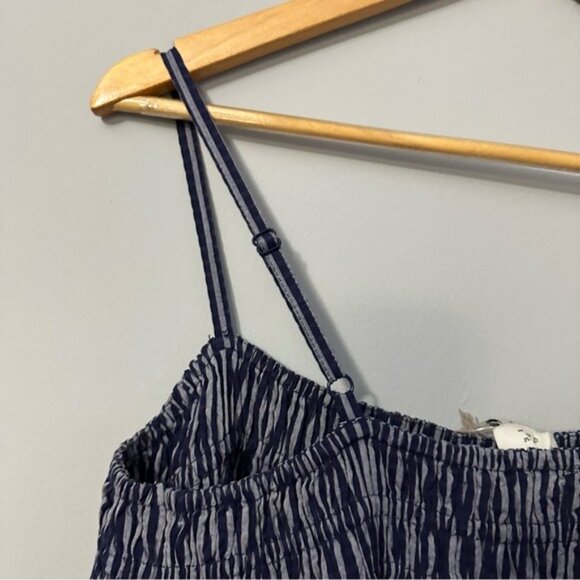 A New Day Striped Maxi Dress Blue White Smocked Sundress Coastal Prep Size Small - Picture 7 of 10